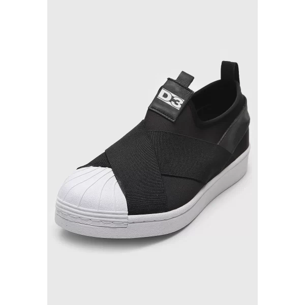 Tênis Feminino Slip-On Elástico Preto - Imagem 7