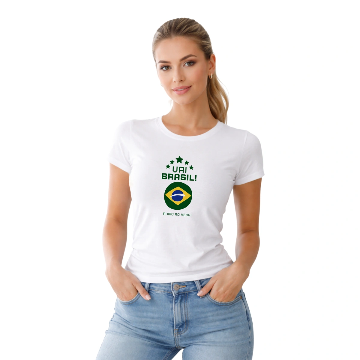 Camisa Feminina Baby Look Vai Brasil - Imagem 11