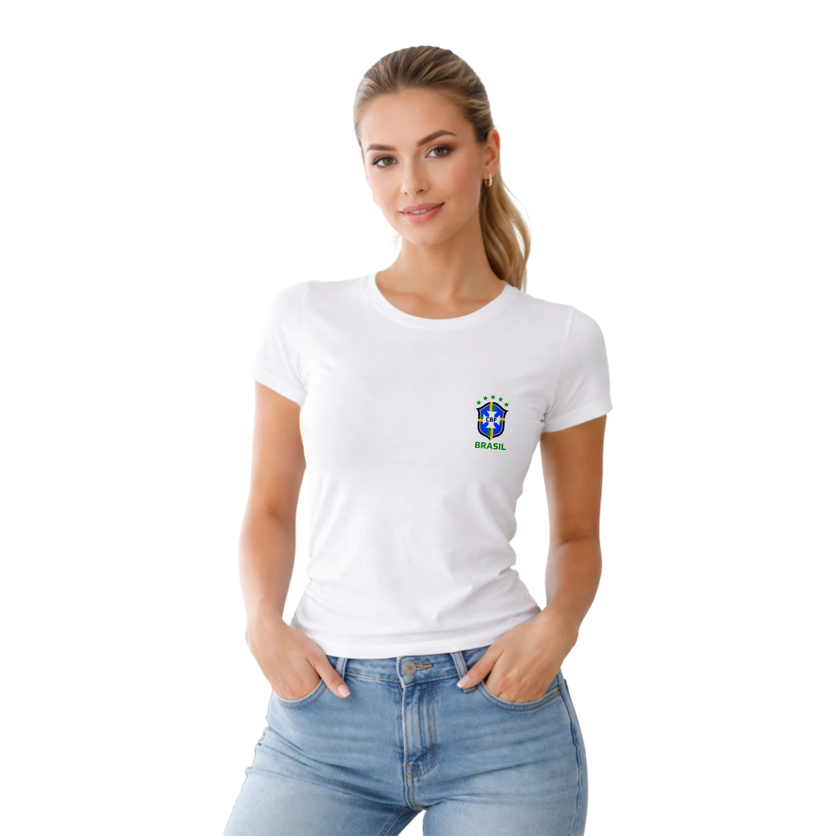 Camisa Feminina Baby Look Seleção Brasileira 2019 - Imagem 3