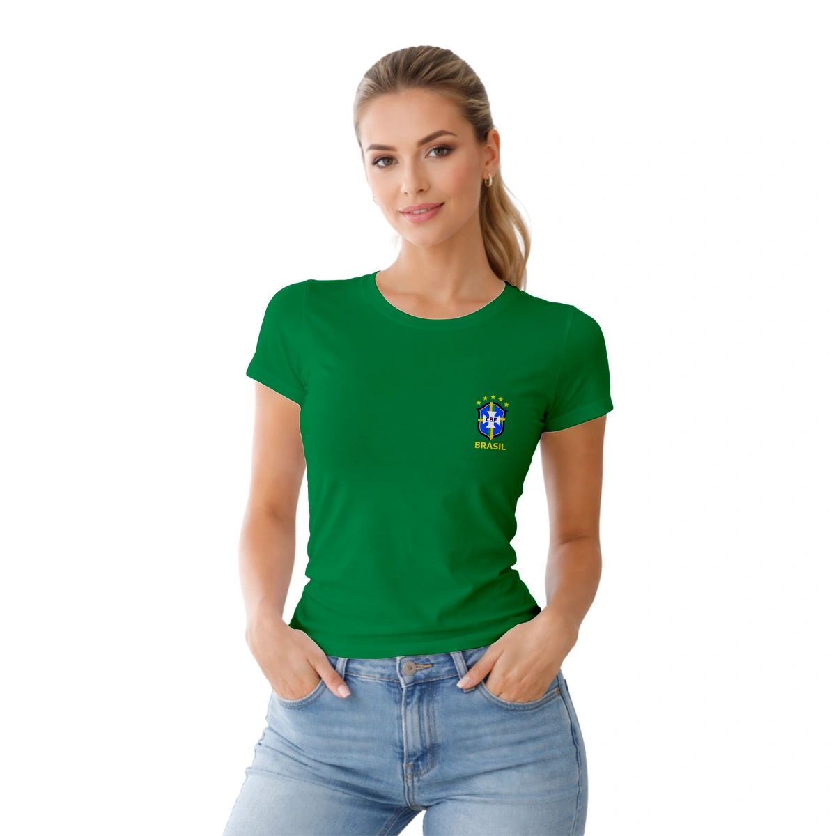 Camisa Feminina Baby Look Seleção Brasileira 2019 - Imagem 8