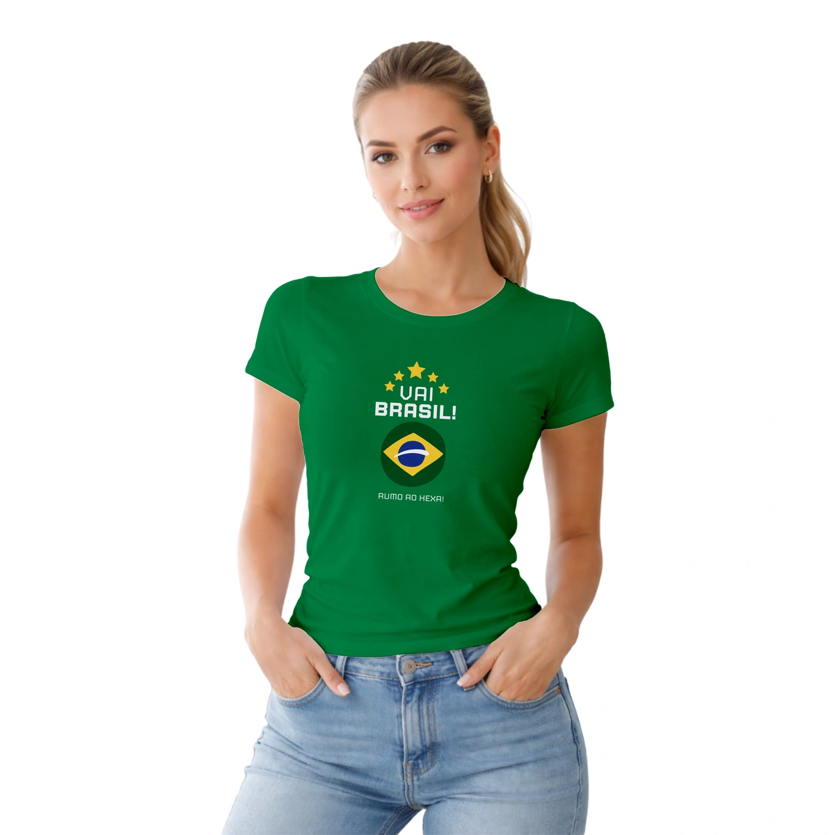 Camisa Feminina Baby Look Vai Brasil - Imagem 7
