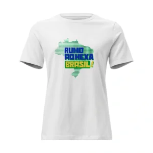 Camisa Feminina Baby Look Rumo ao Hexa Brasil Mapa