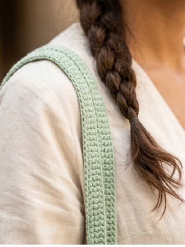 Bolsa Crochê Feminina 36cm Verde - Imagem 2