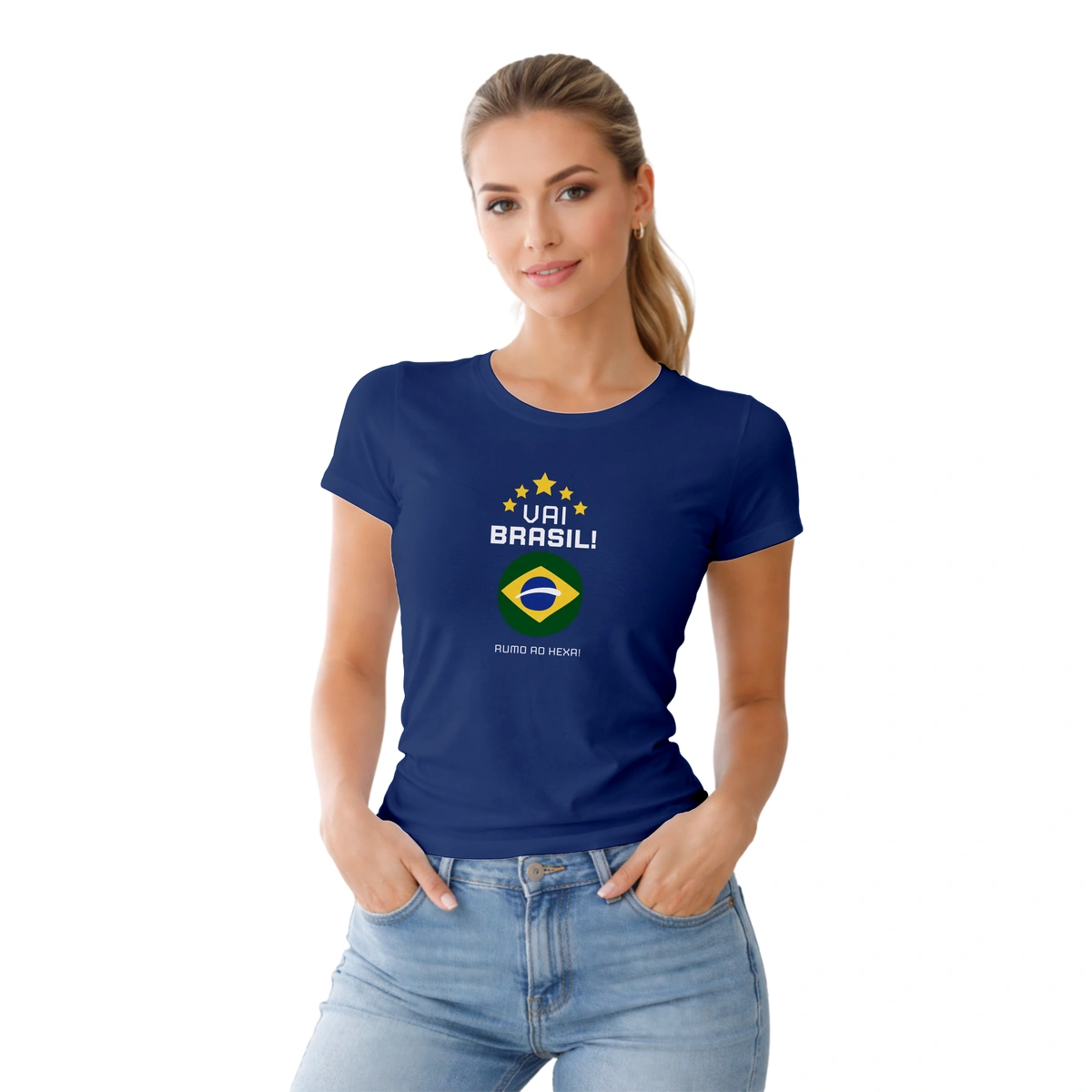 Camisa Feminina Baby Look Vai Brasil - Imagem 3
