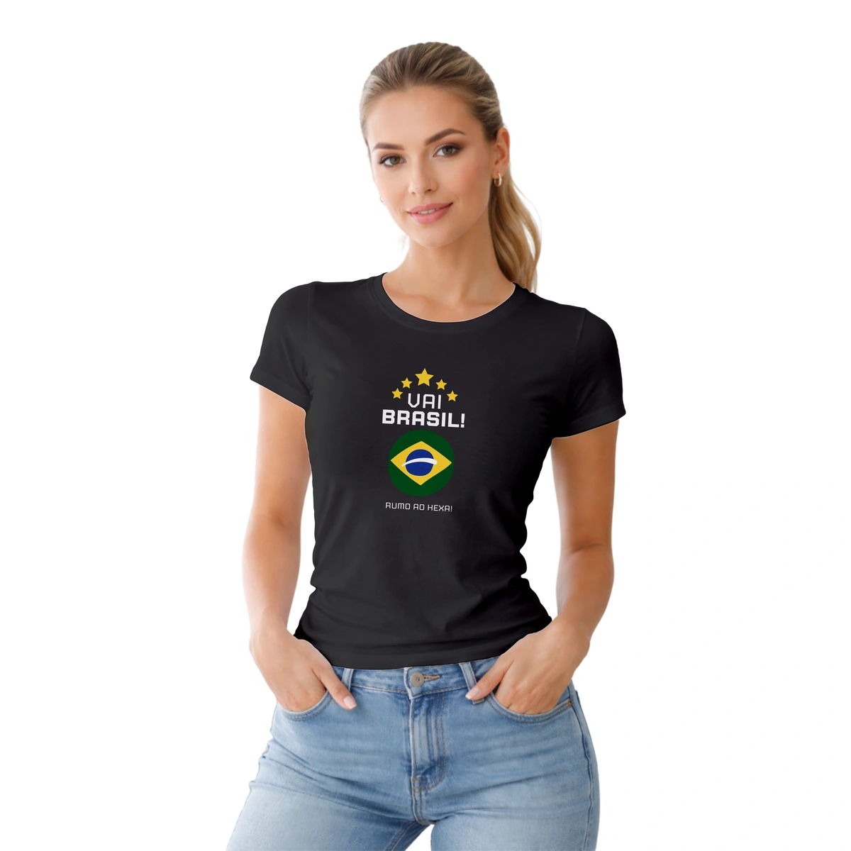 Camisa Feminina Baby Look Vai Brasil - Imagem 19